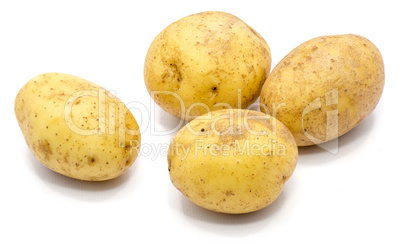 Fresh raw potatoes isolated on white