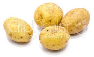 Fresh raw potatoes isolated on white