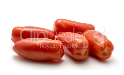 Fresh san marzano tomato isolated on white