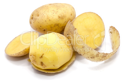 Fresh raw potatoes isolated on white