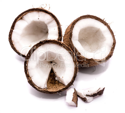 Fresh coconut isolated on white