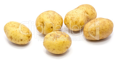 Fresh raw potatoes isolated on white