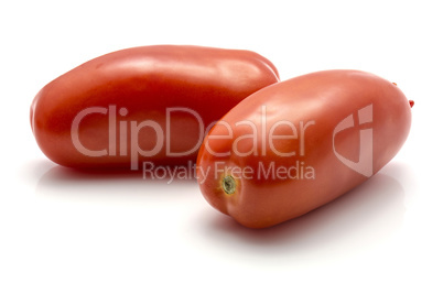 Fresh san marzano tomato isolated on white