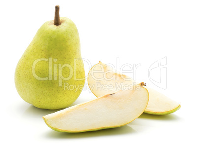 Green pear isolated on white