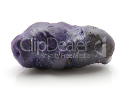 Fresh vitelotte potato isolated on white