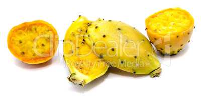 Fresh opuntia isolated on white