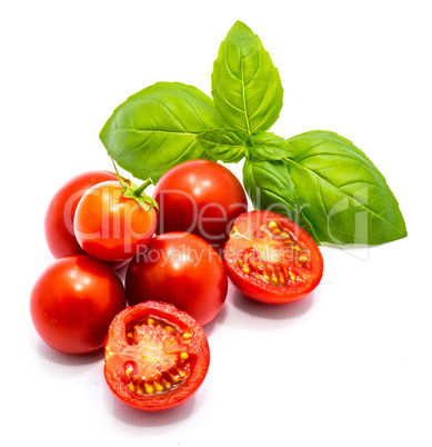 Red cherry tomatoe isolated