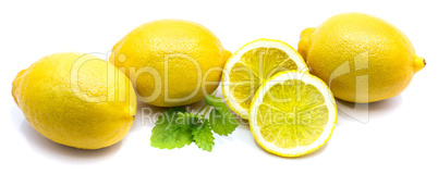 Fresh lemon and melissa isolated