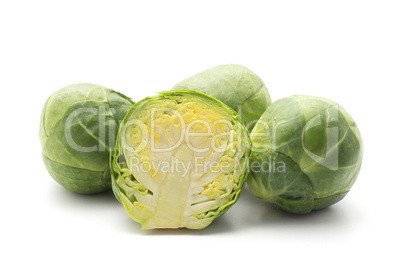 Raw brussels sprout isolated