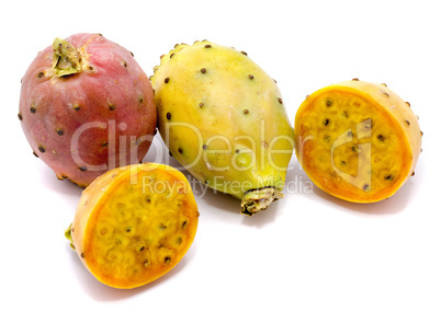 Fresh opuntia isolated on white