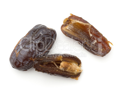 Dried date fruit isolated on white