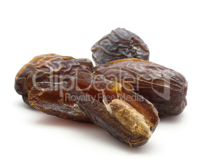 Dried date fruit isolated on white