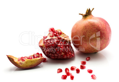 Fresh pomegranate isolated on white