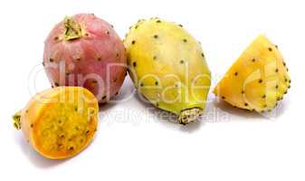 Fresh opuntia isolated on white