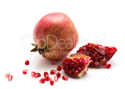 Fresh pomegranate isolated on white