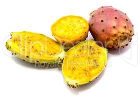 Fresh opuntia isolated on white