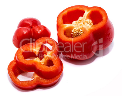 Fresh red paprika isolated on white Fresh red paprika isolated on white