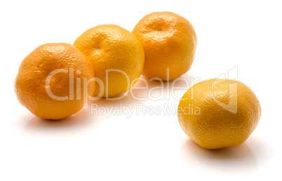 Fresh raw tangerine isolated on white