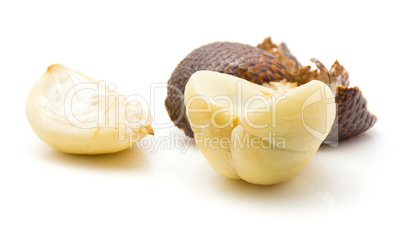 Fresh raw salak isolated on white