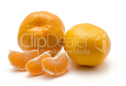 Fresh raw tangerine isolated on white