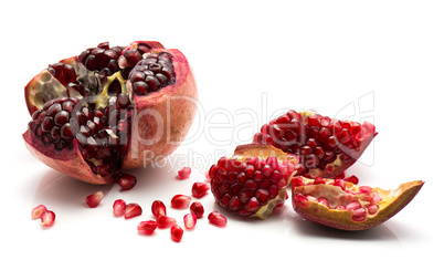 Fresh pomegranate isolated on white