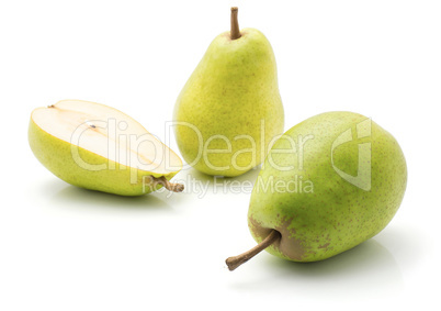 Green pear isolated on white