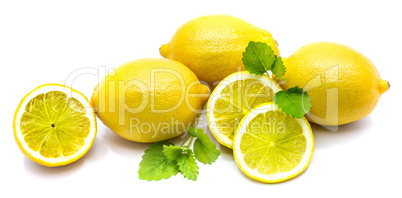 Fresh lemon and melissa isolated