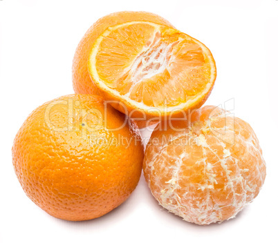 Fresh clementine isolated on white