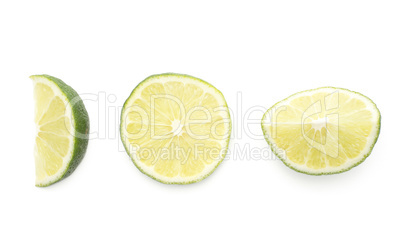 Fresh isolated lime on white