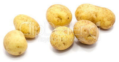 Fresh raw potatoes isolated on white