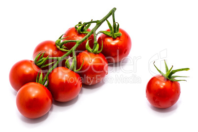 Red cherry tomatoe isolated