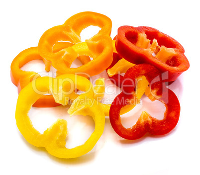 Fresh mixed paprika isolated on white