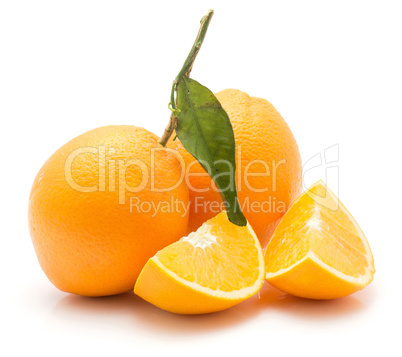 Fresh orange isolated on white