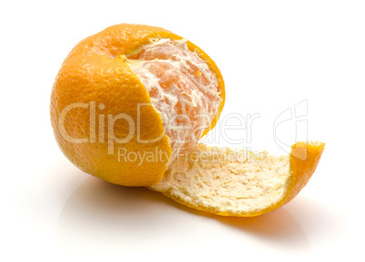 Fresh raw tangerine isolated on white