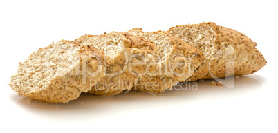 Wheat bran bread isolated on white