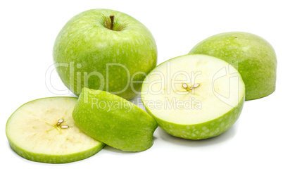 Apple granny smith isolated on white