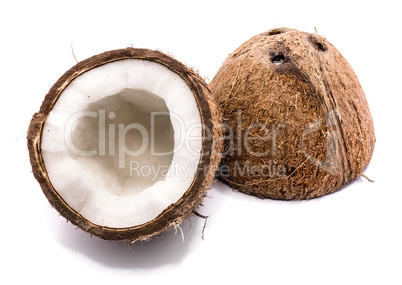 Fresh coconut isolated on white