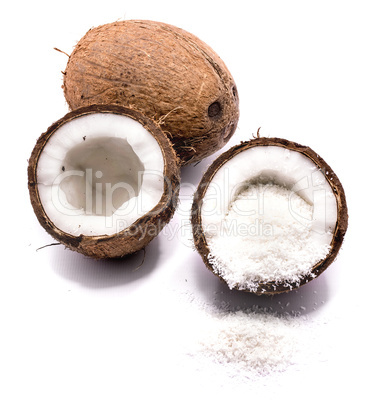 Fresh coconut isolated on white