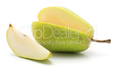 Green pear isolated on white