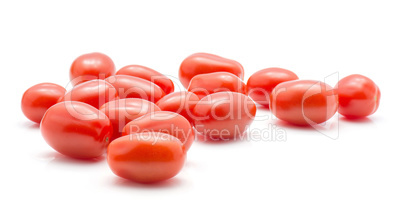 Red cherry tomatoes (bobulienka variety) isolated on white