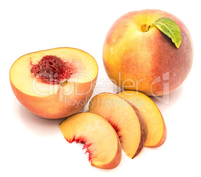 Fresh peach isolated on white