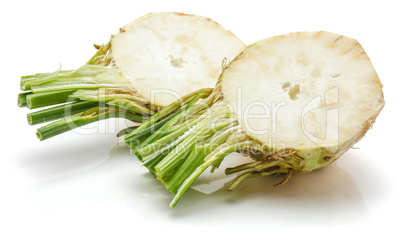 Fresh celery isolated on white