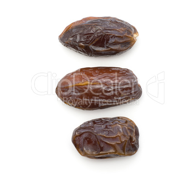 Dried date fruit isolated on white