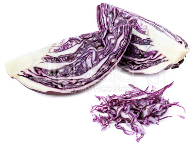 Fresh red cabbage isolated on white