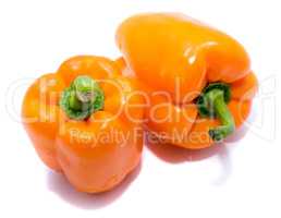 Fresh orange paprika isolated on white