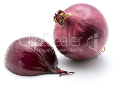 Fresh red onion isolated on white