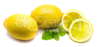 Fresh lemon and melissa isolated