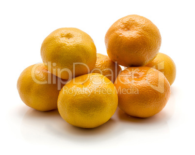 Fresh raw tangerine isolated on white