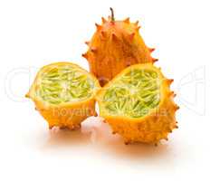 Fresh kiwano isolated on white