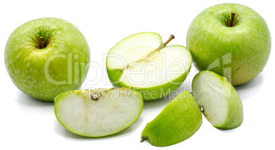 Apple granny smith isolated on white